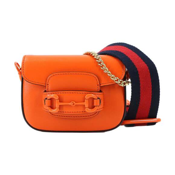 Gucci Handbags - GUCCI Orange Leather Horsebit Bag